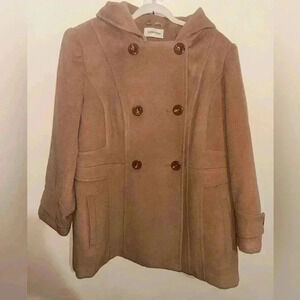 St Johns Bay Womens Jacket Wool Cashmere Blend Double Breasted Pea Coat Size M